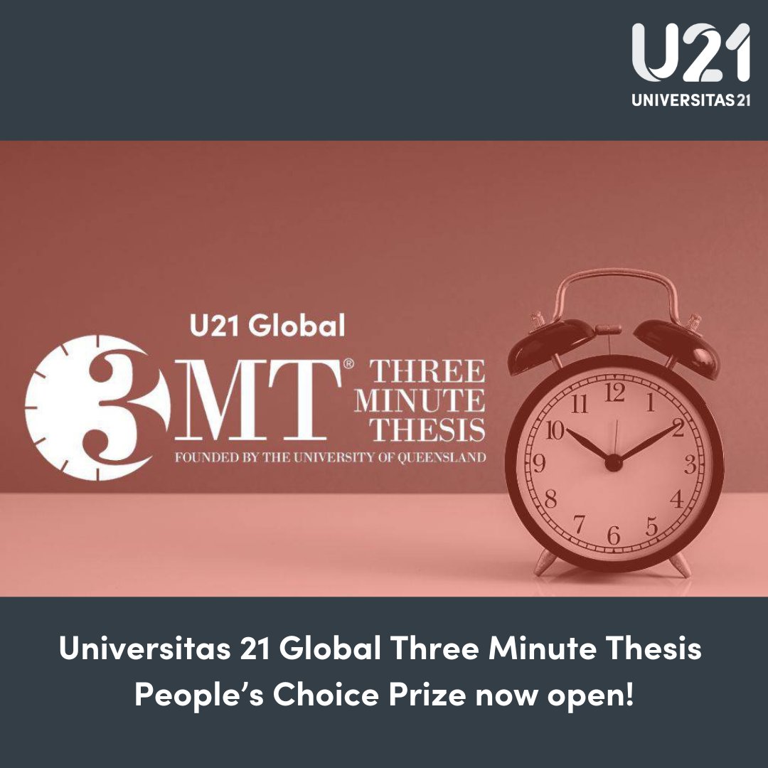 Which of our 3 Minute Thesis entries deserves the People's Choice Prize? The 3MT competition invites PhD candidates from our network to present their research in a 3 minute video presentation
👇Head to the comments to cast your vote!
#3MT #u21news #universitas21 #international