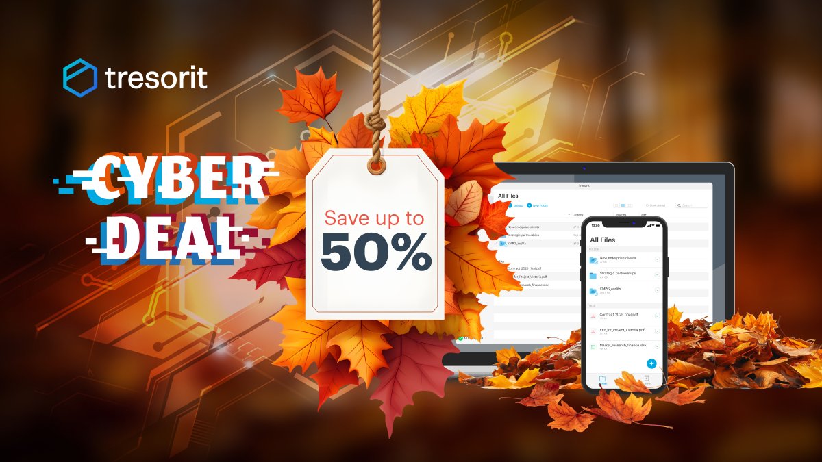 📢 The wait is over! 
Your chance to lock in top-tier security and big #savings has arrived.
Enjoy up to 50% off on our business plans – protect your team's #data, collaborate securely &amp; reduce risks effortlessly.
Don’t wait – discover the details now 👉 tresorit.com/cyber-sale