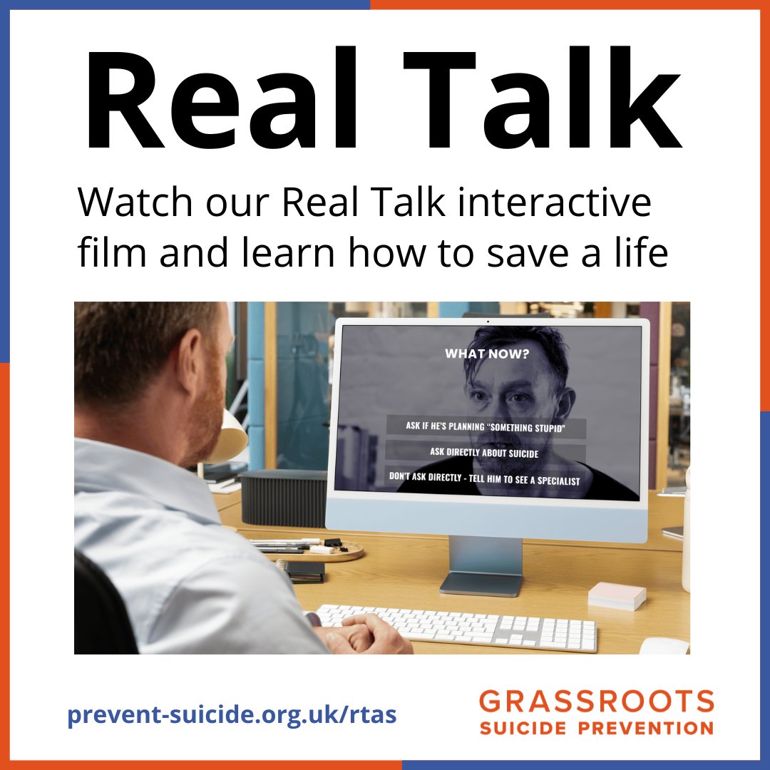 Our interactive film, Real Talk about Suicide, shows a useful, basic approach for helping someone have an open conversation about suicide and connecting to further support.

Take 30 minutes to gain life-saving skills that can help make a difference.❤️

👉 ow.ly/2t8850U6W6v