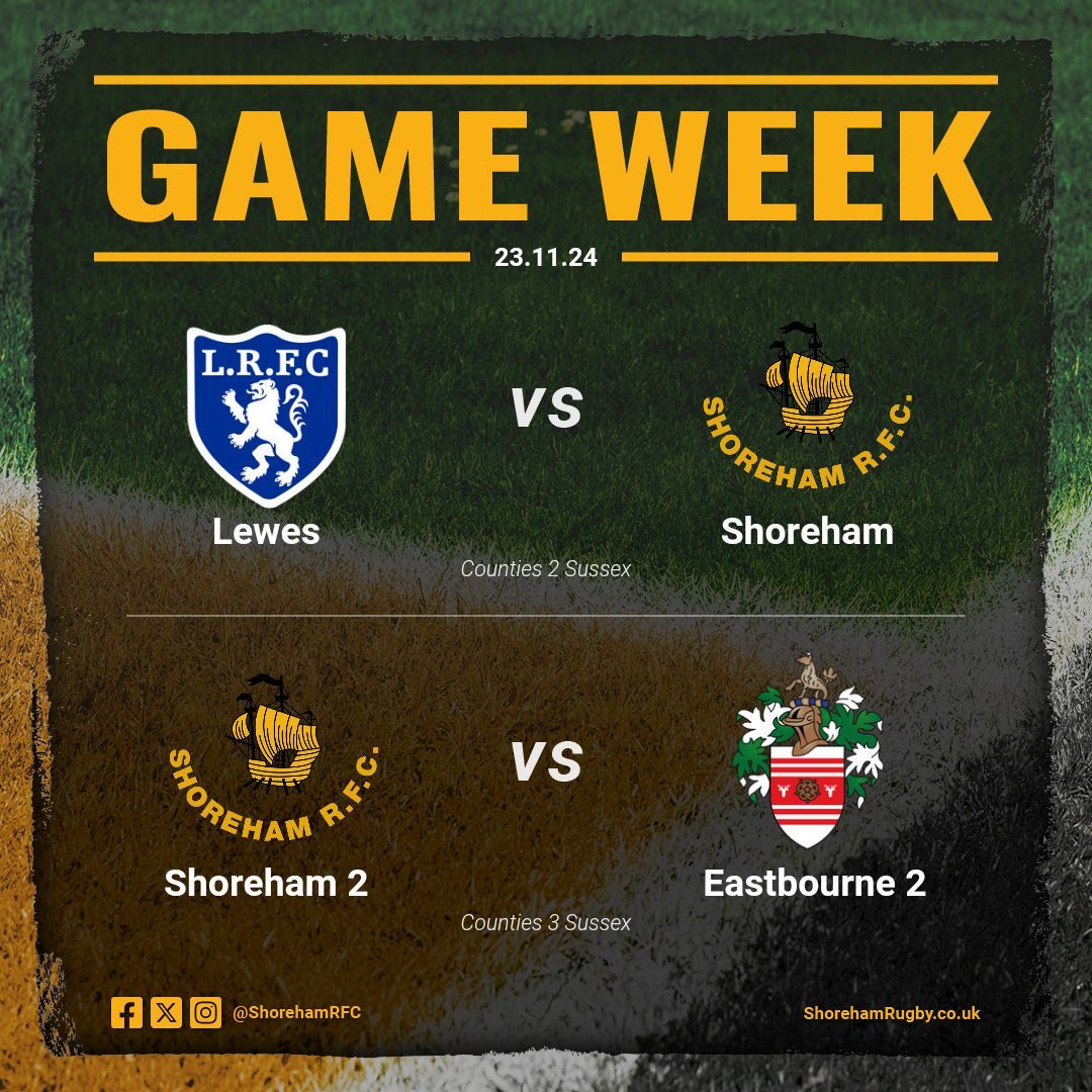 It's the start of another week and you know what that means? ITS GAME WEEK

Our 1s are travelling to Lewes in what should be a tasty contest!

Our 2s are back in action hosting Eastbourne 2s in a grudge match at the Park! 

Get along and support the teams if you can.