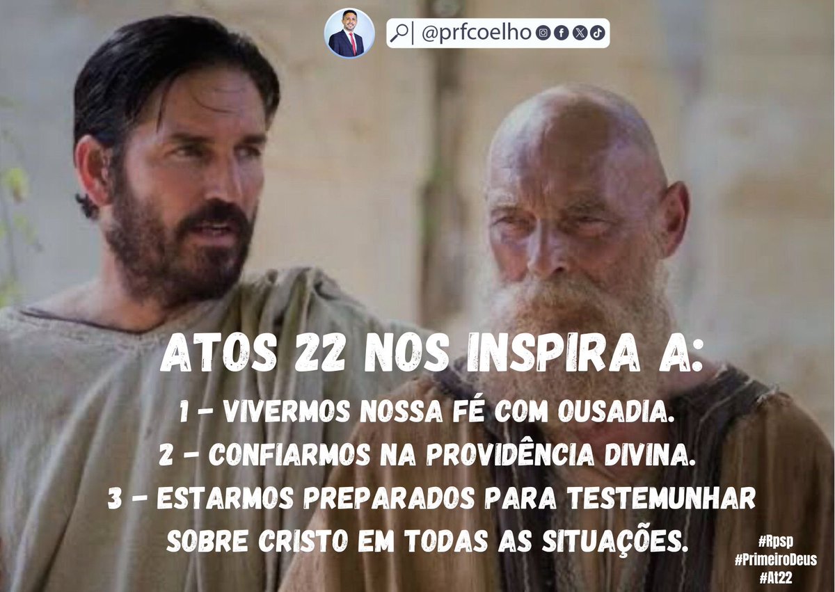 O CONHECIMENTO e a SABEDORIA são ferramentas valiosas em nossa caminhada cristã. Devemos buscar um entendimento profundo da palavra de Deus e estar sempre preparados para compartilhar nossa esperança com outros. 
#rpsp #atos22 #primeirodeus #biblia #fe #pregacao #salvacao #paulo