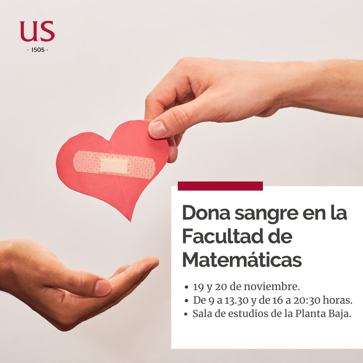 Universidad de Sevilla (@unisevilla) on Twitter photo 💖 Esta semana, <a href="/donantessevilla/">CTS Sevilla</a> os espera en <a href="/matematicasUS/">Facultad de Matemáticas</a> dentro de la campaña #UniDona
🩸 Recuerda: #DonaSangre en la US 💖 Esta semana, <a href="/donantessevilla/">CTS Sevilla</a> os espera en <a href="/matematicasUS/">Facultad de Matemáticas</a> dentro de la campaña #UniDona
🩸 Recuerda: #DonaSangre en la US