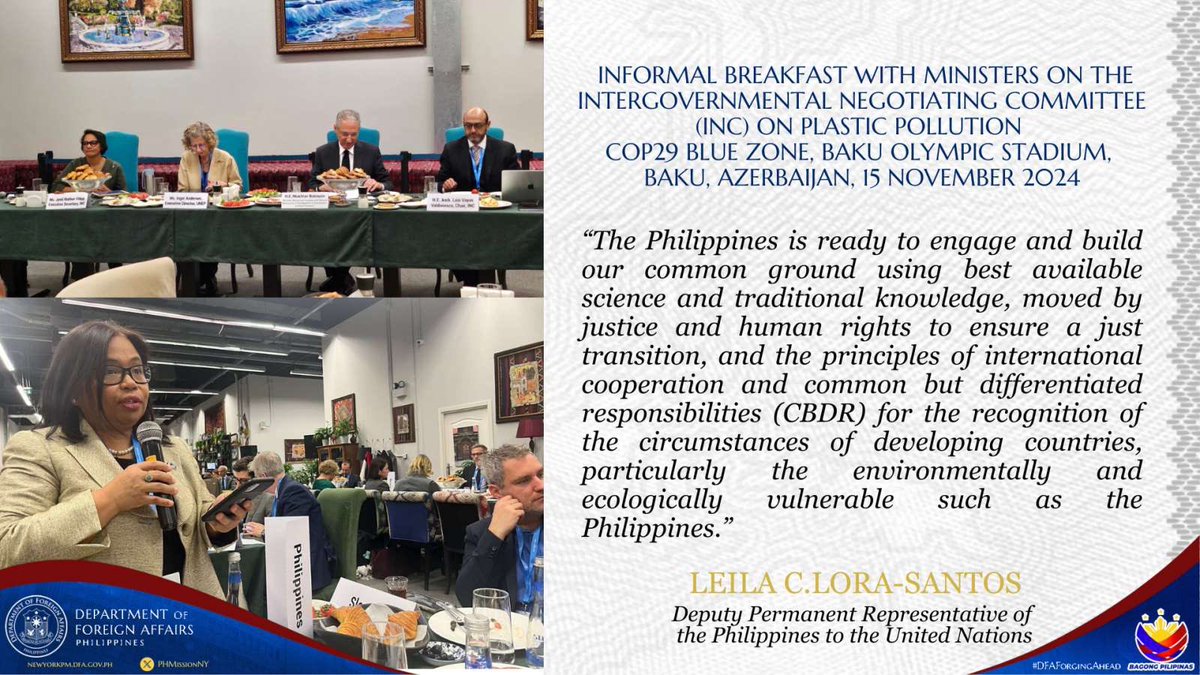 Philippine Mission to the UN (@phmissionny) on Twitter photo 🇵🇭 PH reaffirms support and commitment to conclude an internationally legally binding instrument to end plastic pollution, including in the marine environment, in Busan, Republic of Korea, before the end of the year. <a href="/DFAPHL/">DFA Philippines 🇵🇭</a> <a href="/DENROfficial/">Department of Environment and Natural Resources</a> <a href="/CCCPHL/">Climate Change Commission PH</a> #PlasticsTreaty 🇵🇭 PH reaffirms support and commitment to conclude an internationally legally binding instrument to end plastic pollution, including in the marine environment, in Busan, Republic of Korea, before the end of the year. <a href="/DFAPHL/">DFA Philippines 🇵🇭</a> <a href="/DENROfficial/">Department of Environment and Natural Resources</a> <a href="/CCCPHL/">Climate Change Commission PH</a> #PlasticsTreaty