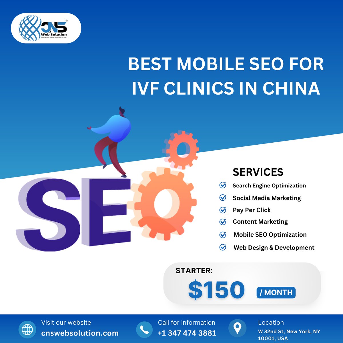 📱 Boost your IVF clinic’s online visibility in China with expert mobile SEO! 🌟 Let CNS Web Solution help you connect with more patients. 🚀

👉Visit Our Site : cnswebsolution.com/search_engine_…

#MobileSEO #IVFMarketing #ChinaHealthcare