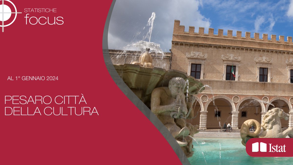 Nel 2024 Pesaro ha ottenuto il riconoscimento di “Capitale italiana della cultura” istituito nel 2014 e conferito annualmente a una città italiana dal Consiglio dei Ministri, su proposta del Ministro della cultura

👉istat.it/comunicato-sta…