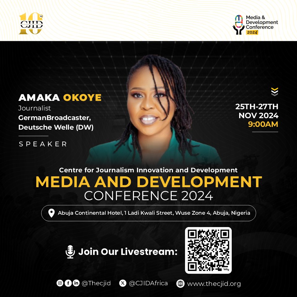 Dr Damian Avar, a.k.a. Sabi Doctor (<a href="/therealsabidr/">SABI DOCTOR</a>), a Media Practitioner and Health Influencer, and Amaka Okoye (<a href="/aamakaokoye/">amaka okoye</a>), a Journalist with the German broadcaster <a href="/DeutscheWelle/">DW Deutsche Welle</a> <a href="/dwnews/">DW News</a>, will be among our speakers at the Media and Development Conference (#MDC24), scheduled