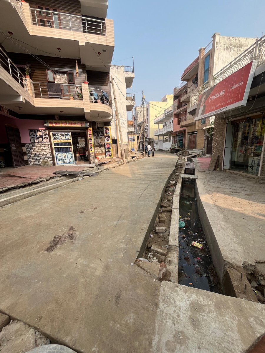NoidaNovra's tweet photo. @OfficialGNIDA Road construction in Malakpur Village leaving major streets and entry points 
1. Village entry of malakpur, in front of teva company udyog vihar
2.second road is the kheda deat road in front of shiv mandir going to sh. Kalicharan chauhans house. take conginzance https://t.co/OX9cDMLtu1