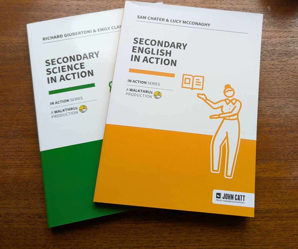 @JohnCattEd <a href="/Mr_AlmondED/">Neil Almond</a> <a href="/ClareSealy/">Clare Sealy</a> <a href="/primarypercival/">Andrew Percival</a> The In Action series led by <a href="/WALKTHRUs_5/">Walkthrus</a> &amp; @JohnCattEd have taken the next step by focusing on subjects - a great idea! Both are evidence-informed with lots of practical ideas &amp; advice for secondary science &amp; English teachers 👏
