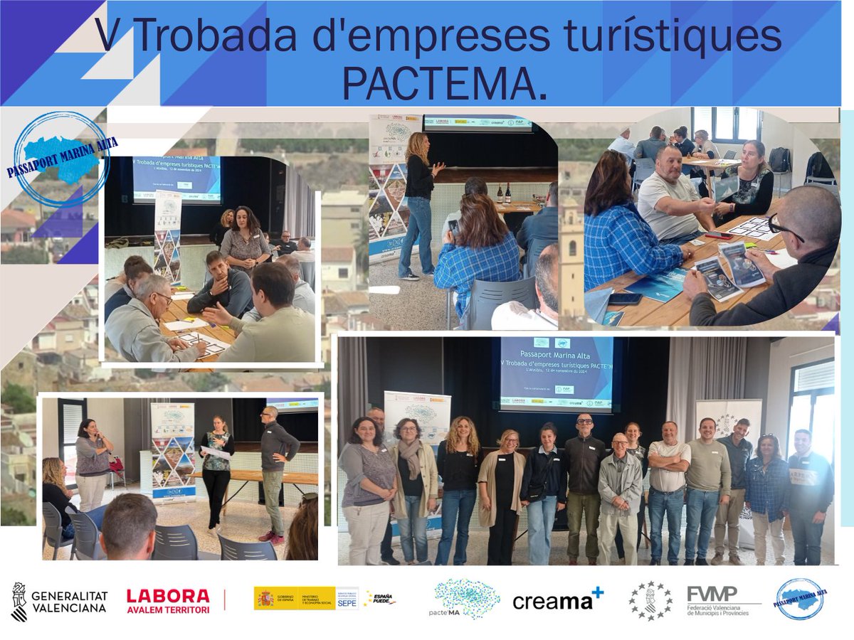 creama_org's tweet photo. 📣Participa en la pròxima TROBADA D'EMPRESES TURÍSTIQUES 🤝 #PacteMA. Creant oportunitats i connexions en la #MarinaAlta.
Us deixem vídeo 🎞️de l'última edició en #Atzúbia: https://t.co/668lLBRLOO
@gvalabora @gva
#Creama #PassaportMarinaAlta #GVALabora #GVA #AcordOcupació https://t.co/g82TJANY1a