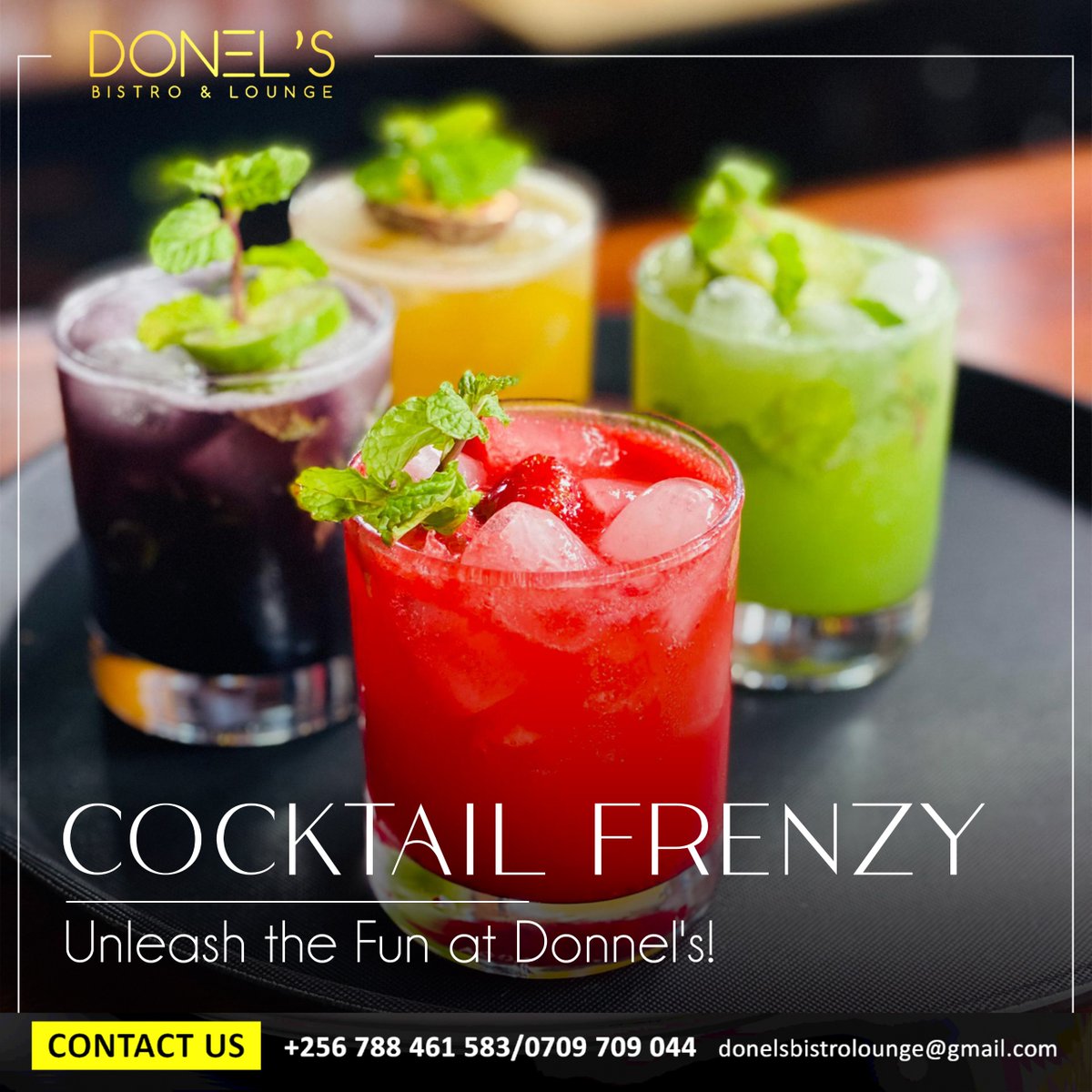 🍹 Cocktail Lovers, Assemble! 🍹

Get ready to sip, savour, and celebrate at Donel’s Bistro &amp; Lounge! From bold flavours to refreshing twists, our cocktail lineup is here to elevate your vibes. Whether you're catching up with friends or unwinding after a long day,