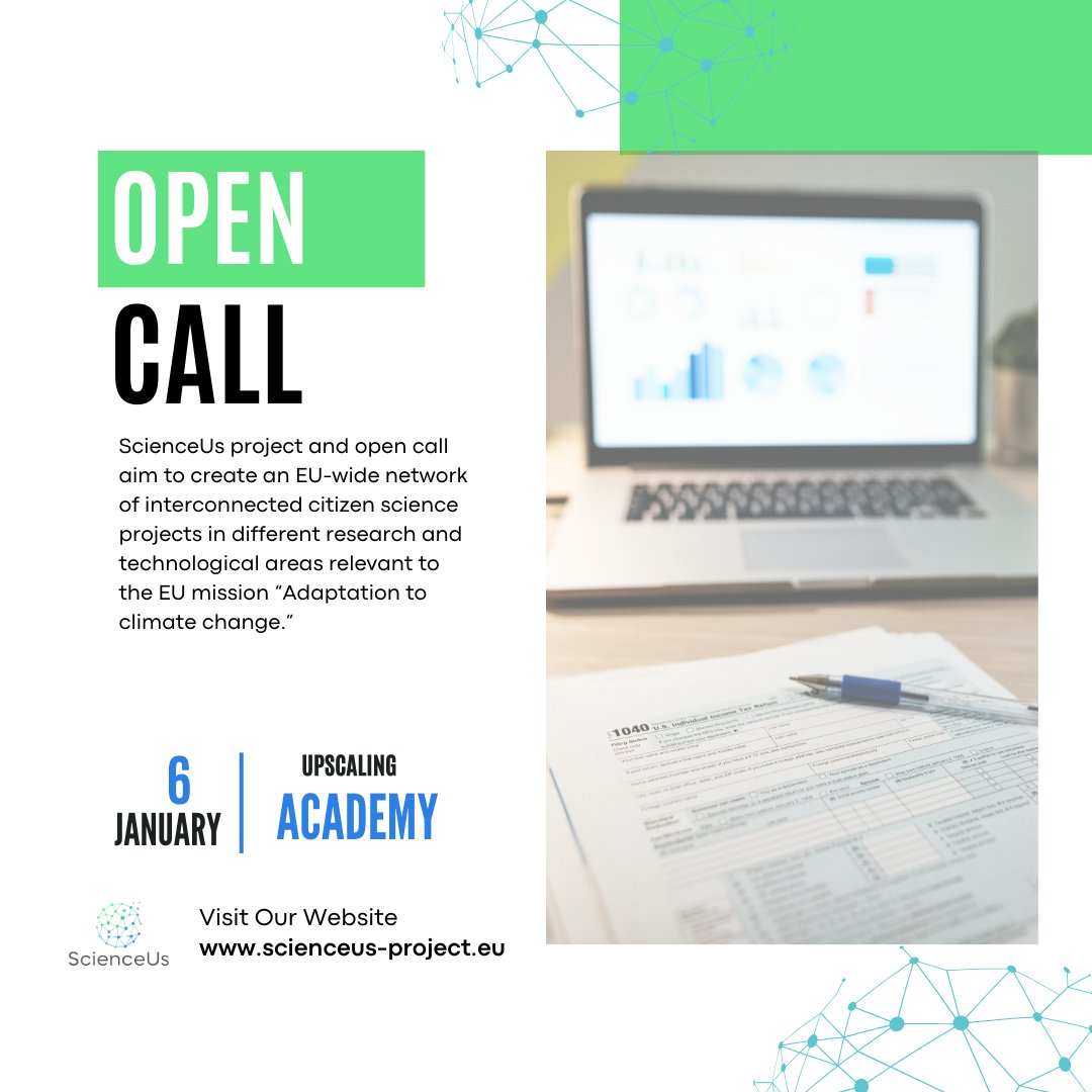 📢ScienceUs Open Call: Ready to apply? Here’s how! 📝  Visit scienceus-project.eu/open-call-orig……  
⌛️Deadline (SEED Phase): January 6, 2025 
🌱Who can apply?  
Ongoing citizen science projects ➡️➡️