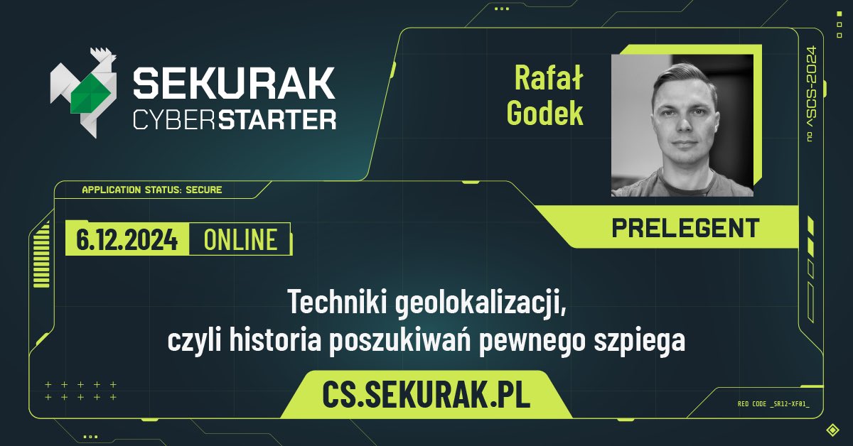 rgodek's tweet photo. 6 grudnia 2024 r. (online) @Sekurak organizuje fajną konferencję dla osób z IT (adminów, programistów, testerów, managerów IT itp.), które chcą w sprawny sposób wejść w branżę cyberbezpieczeństwa bądź zacząć się przebranżawiać. https://t.co/9qKIIj4e30