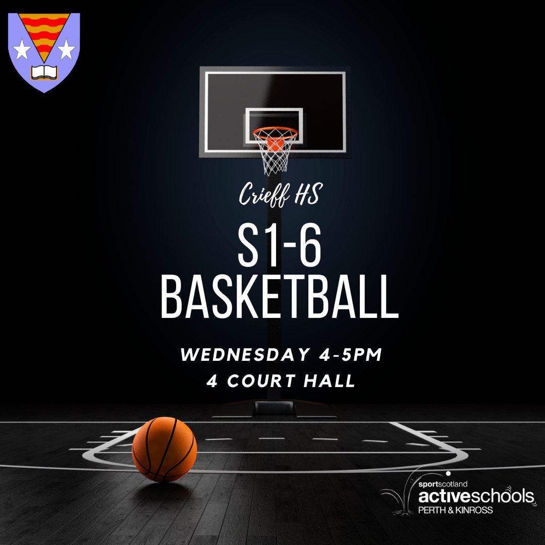 ActiveSchoolsCrieff (@activeschcrieff) on Twitter photo Crieff HS Basketball
<a href="/CrieffHigh/">Crieff High School</a> S1-6 Basketball RESTARTS
๐4 Court Hall, Crieff High School
๐ Wednesday 20th November
โฐ4:00-5:00pm
๐ฐFree with no experience necessary
#GetActivePK Crieff HS Basketball
<a href="/CrieffHigh/">Crieff High School</a> S1-6 Basketball RESTARTS
๐4 Court Hall, Crieff High School
๐ Wednesday 20th November
โฐ4:00-5:00pm
๐ฐFree with no experience necessary
#GetActivePK