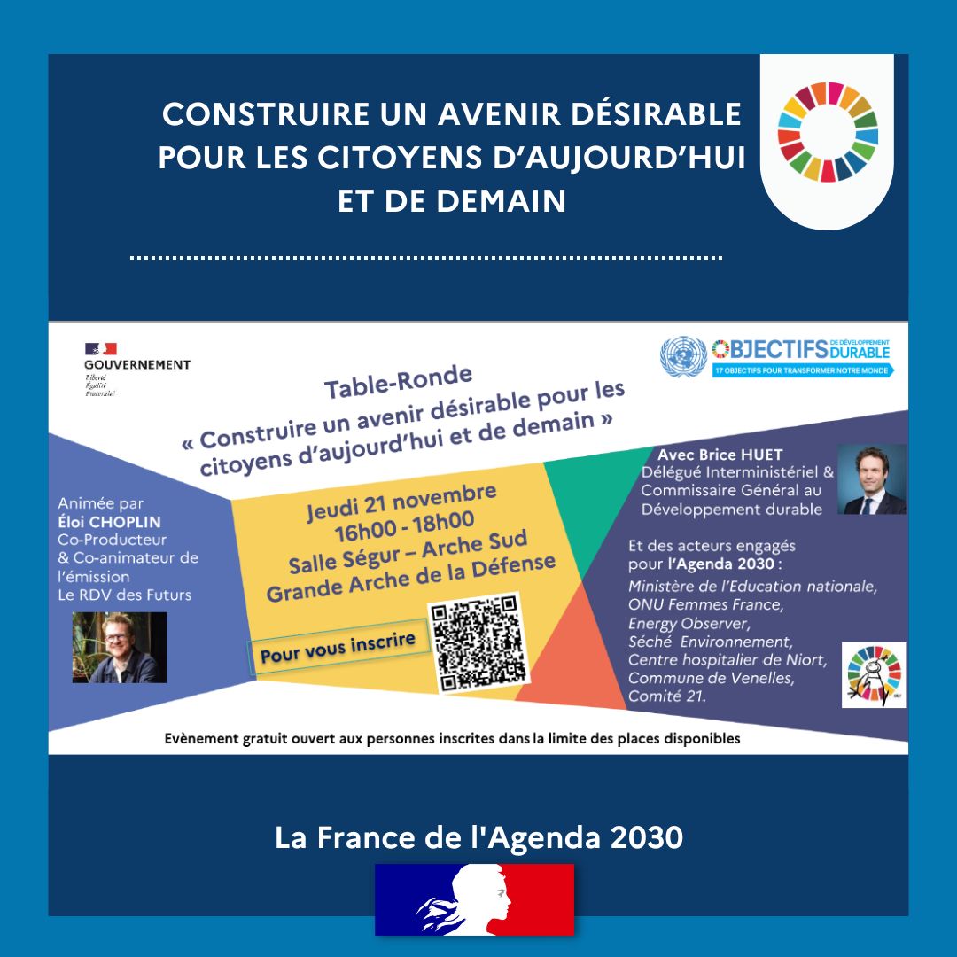 📢Nouvelle annonce : elle sera animée par Éloi CHOPLIN et introduite par Brice HUET, Délégué interministériel au développement durable.
🎉À Jeudi⬇️agenda-2030.fr/evenement/tabl…