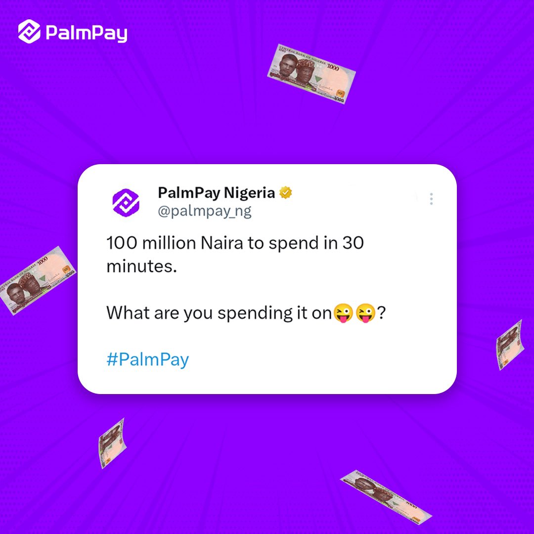 link.palmpay.com/b2XrE
Click dat link register ur palmpay account today and thank me later 
If you ve an account before...u can as well open a new one on another SIM 

Make sure u do a transaction of airtime on it immediately you finish registering THROUGH THAT LINK  #palmpay