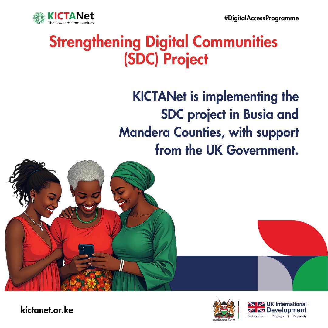 📢 Exciting News🥳!
KICTANet, with support from the UK Government’s Digital Access Programme through the British High Commission in Nairobi, is implementing the Strengthening Digital Communities project!

#DigitalAccessProgramme ^EJ