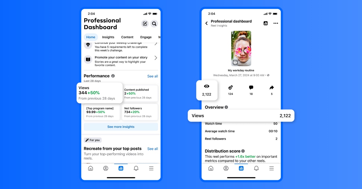 BlogModerateur's tweet photo. Facebook impose les Vues comme statistique principale ! 👀

Comme Instagram, Facebook a choisi d'adopter les Vues comme mesure principale de performance, sur tous les formats de contenu.

On vous explique ce qui change pour vos rapports : https://t.co/QwrptRyb4N https://t.co/F7HOX2qWDa