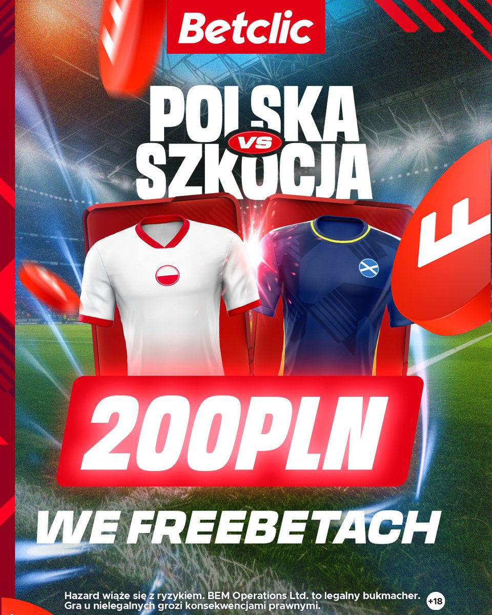 BetclicPolska's tweet photo. 🇵🇱KONKURS🏴󠁧󠁢󠁳󠁣󠁴󠁿

🎁Do wygrania: 4x 50 zł we freebetach

Zasady:
🔎Obserwuj @BetclicPolska 
🔄Retweet
💬Pokaż Szkocję za pomocą emoji + podaj login + dodaj #KonkursBetclic

🔞Konkurs dla osób pełnoletnich. Gramy do 20:45. Masz 1 szansę. Regulamin:https://t.co/N2kvRh1OP0

Więcej w ALT https://t.co/aDpOwhnChA