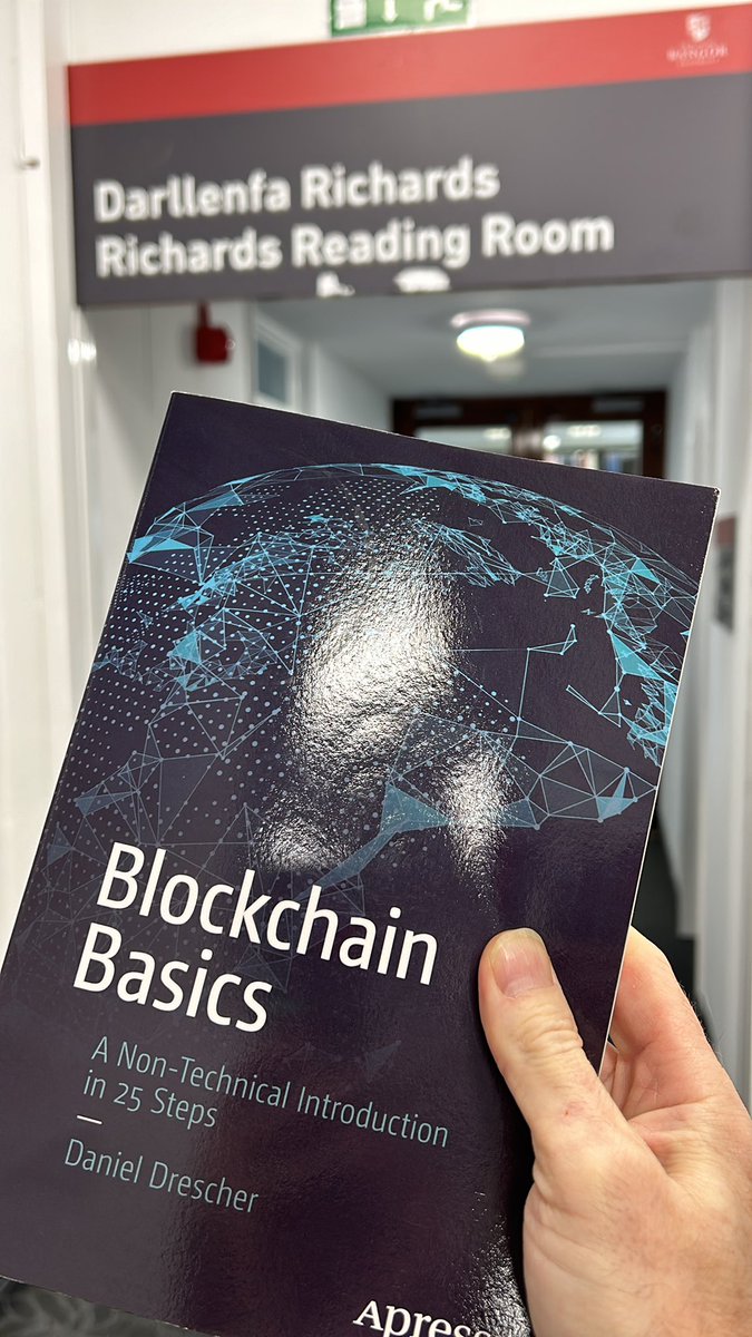 Free book on Blockchain Basics- drop by my office at the <a href="/BangorUniLib/">Bangor University Library Service</a> Main Library 😀📕 1 available <a href="/Bangor_Business/">Albert Gubay Business School</a>