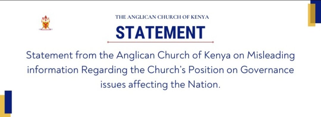 "We the ACK, fully support the Catholic bishops' statement to the nation. We believe that the government is yet to turnaround the country and steer it in the right direction."
Read full Statement here: ackenya.org/wp-content/upl…