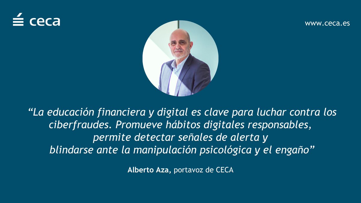 💡 Alberto Aza (@CECA) participó en el VII <a href="/edufinetcongres/">Edufinet Congress</a> para destacar el papel de la #educaciónfinanciera en la era digital.  
🔒 Más allá de entender productos financieros, nos ayuda a protegernos frente a los riesgos digitales. ¡Ciberseguridad y finanzas, aliados clave!