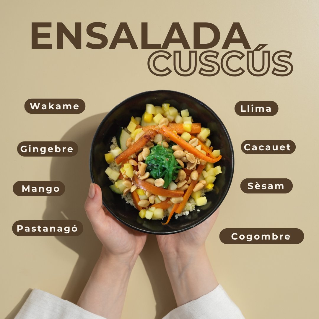 🌿 Salut i gust en un plat! La nostra ensalada de cuscús t'espera a la cafeteria de CampusEsport. Per només 7,50 euros . T'animes a tastar-la? 🍋✨

👉 Consulta la carta completa: go.nordqr.com/9acca2
#CampusEsport #UIB #fueib #CafeteriaCampusEsport #Cuscús #couscous
