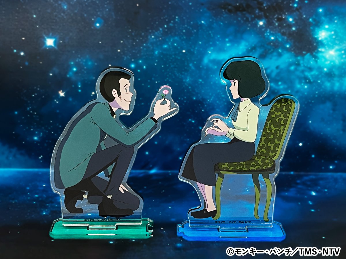 日本画 ロマンティックなシーンのルパンとクラリス A4 日本画