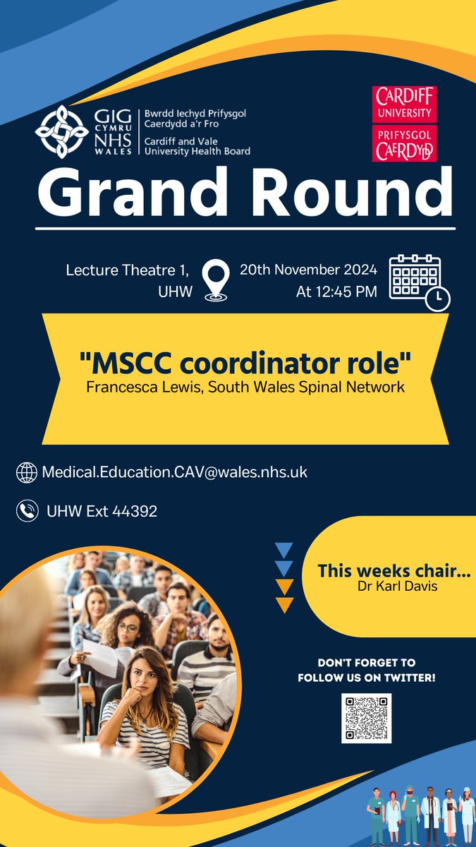Join us in LT1, UHW for this weeks Grand Round😀🏥
#GrandRound #CAVUHB