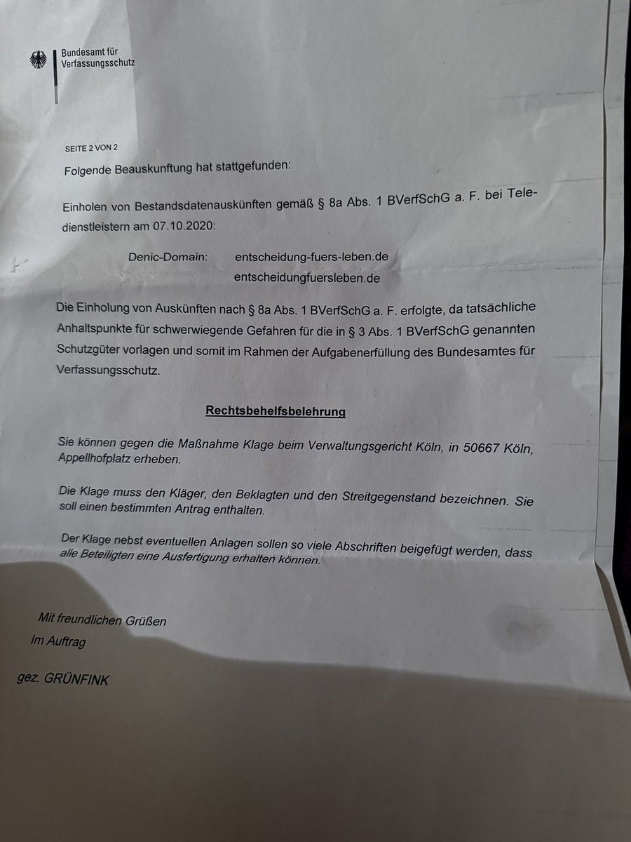 Beatrix_vStorch's tweet photo. Mein Mann hat gerade Post vom VS bekommen. WEIL ER (vor 4 Jahren) EINE ADRESSE FÜR EINE KAMPAGNE GEGEN ABTREIBUNG bei denic hat reservieren lassen (https://t.co/kotmCyXlYS) Das ist nämlich eine schwerwiegende Gefahr für die FDGO, den Bestand des Bundes, die Amtsführung der Verfassungsorgane, für auswärtige Belange durch Gewalt und/oder das friedliche Zusammenleben der Völker.
DIESER VS kann nicht weg. Er muss! Da sitzen offenkundig nur ideologische Fanatiker. Kümmert Euch um die Islamisten! #Elmshorn