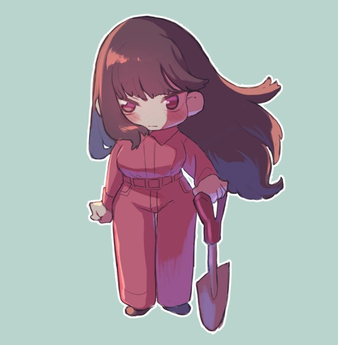 動画用に描いたツナギ服たえさん 