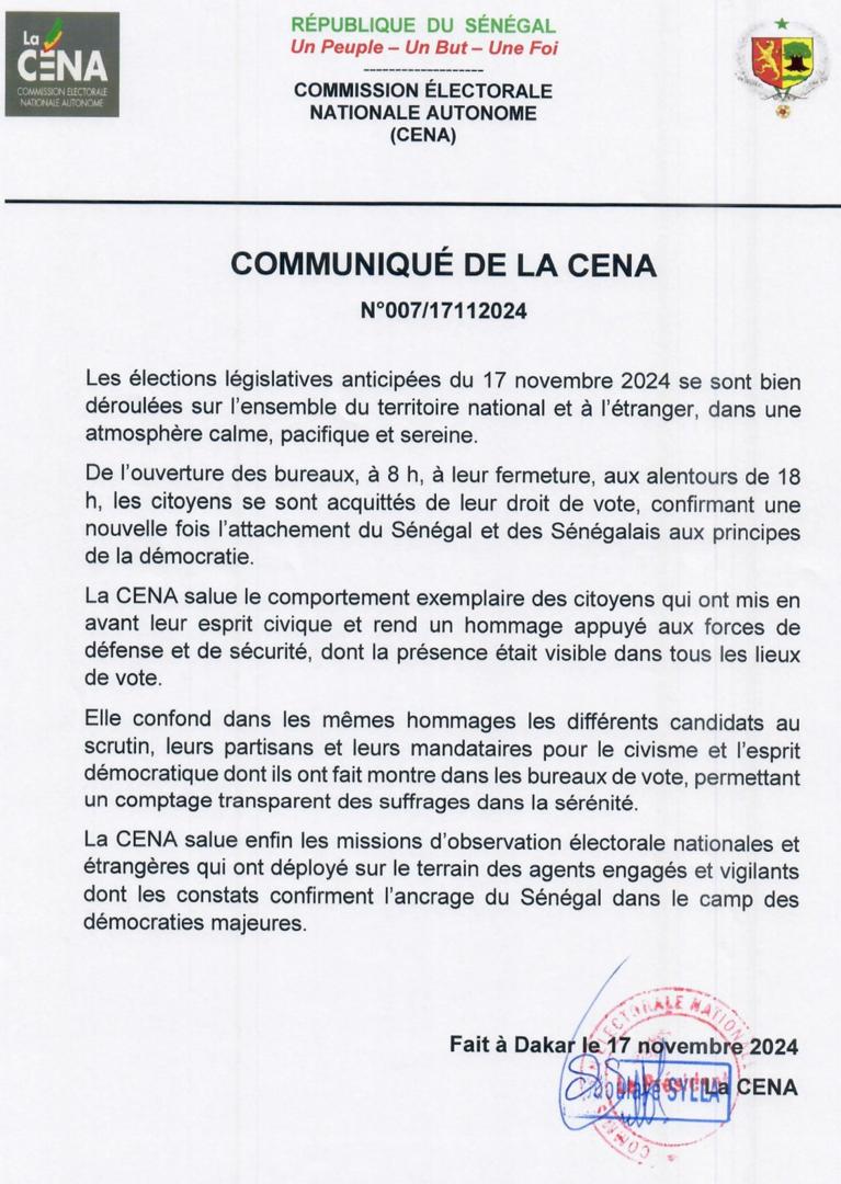 Mo_Njaay's tweet image. Communiqué de la #CENA. #Senegal,#FreeSenegal,#kebetu,#SenegalVote,#Dakar