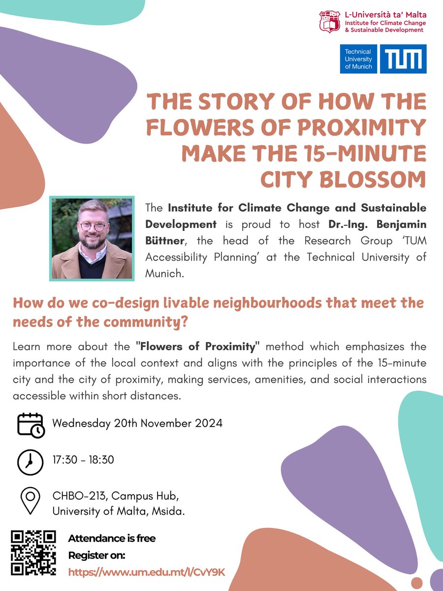 Excited to join the <a href="/UMmalta/">University of Malta</a> as a visiting scholar, hosted by the fabulous <a href="/MTMariaATT/">Maria Attard</a>! 
I’ll give a public lecture on #FlowersOfProximity &amp; #15minuteCity, and engage with Maltese students. 
Let’s connect if you’re in Malta!