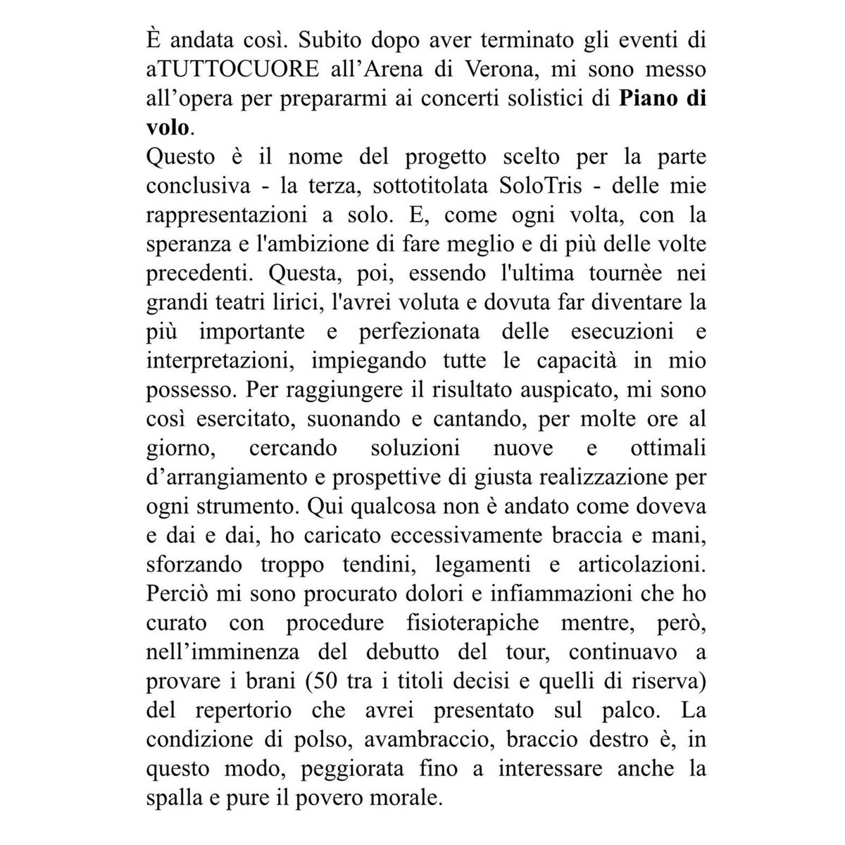 ClaudioBaglioni's tweet image. #PianodivoloSoloTris dichiarazione di Claudio Baglioni