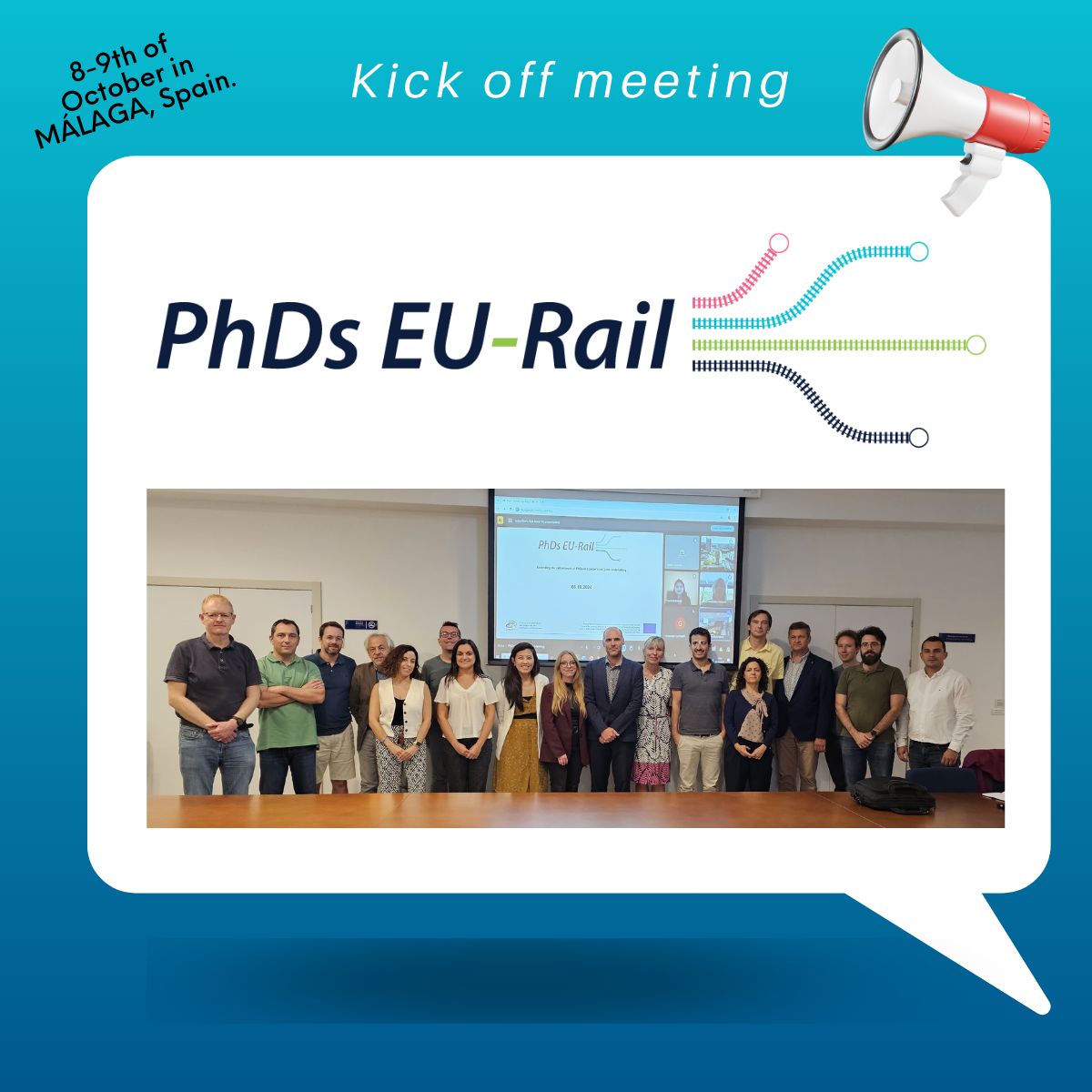 Europe's Rail JU (@eurail_ju) on Twitter photo The PhDs EU-Rail project launched with a successful kick-off meeting.
The project brings together 15 partner institutions & 10 PhD researchers to tackle key challenges in #railway #innovation, from decarbonisation to gender equality & accessibility.
ℹ️phdseu-rail.eu The PhDs EU-Rail project launched with a successful kick-off meeting.
The project brings together 15 partner institutions & 10 PhD researchers to tackle key challenges in #railway #innovation, from decarbonisation to gender equality & accessibility.
ℹ️phdseu-rail.eu