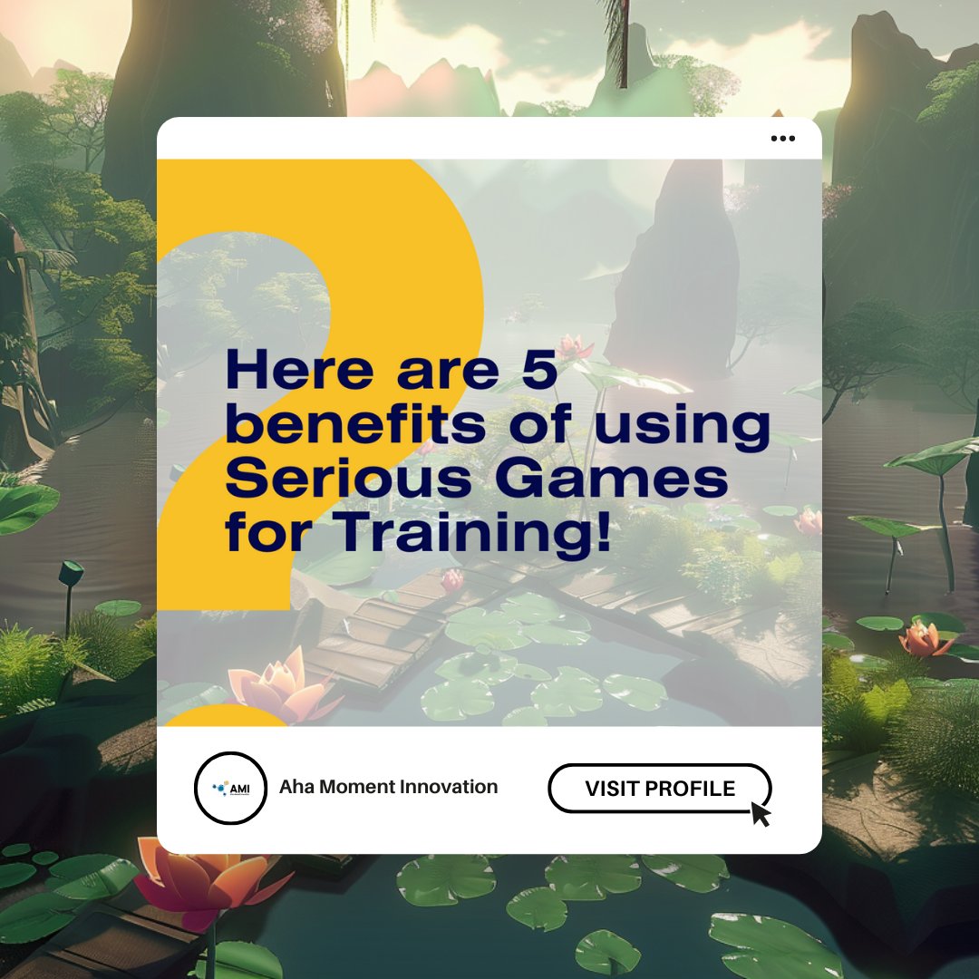 AhaMoment_AMI's tweet image. Serious Games = Serious Results! 🚀 Here are 5 reasons why this training method is a must. 🎮💡 Slide to learn more! #AhaMomentInnovation #TEAMFORGING #InnovativeTraining #SeriousGames