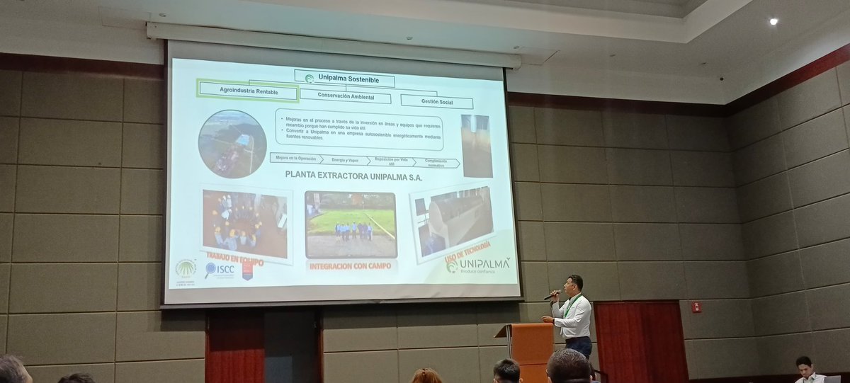 Participamos en el Panel de Residuos a Recursos organizado por Pegsa donde el Ing. Juan Carlos Galindo y el Ing. Yeison Bueno compartieron los beneficios de nuestro proyecto de Biogás y la cogeneración de energía que realizamos en Unipalma con el mismo 🌴