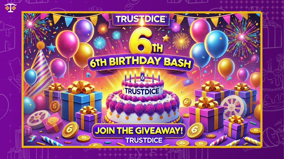 🎉It’s our 6th Birthday Bash (whoop whoop!) and we’re giving you the chance to WIN BIG! 🎈
We’re giving away $200 to not one but two lucky winners!

Here’s how to enter: 
1️⃣ Follow us
2️⃣ Like &amp; Repost
3️⃣ Drop a comment using #TrustDice6thBirthdayBash

Join the party and you could