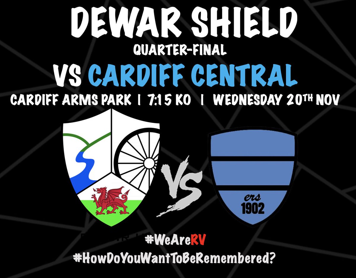 rhymney_valley's tweet photo. Itโs Quarter-Final week ๐จ ๐
Weโve reached the Q-final of the Dewar Shield for the second year running, we look to go one better than last year as we head to Cardiff Arms Park on Wednesday night to take on Cardiff Central ๐
#WeAreRV #HowDoYouWantToBeRemembered https://t.co/qaZvnEOgYu