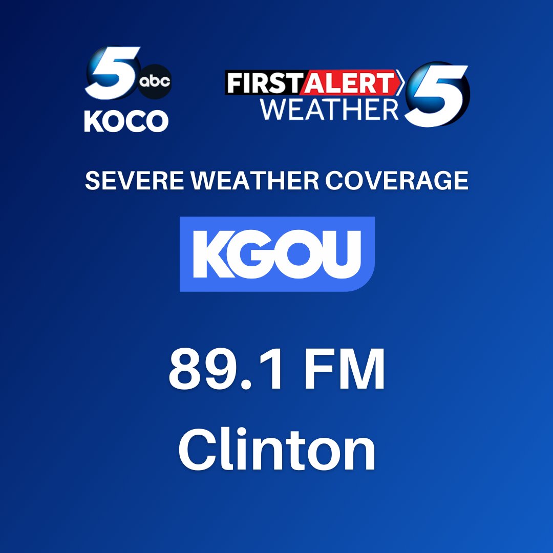 kgounews's tweet image. Tornado Warning including Watonga, Thomas, Oakwood until 5:30 AM CST. KGOU is simulcasting severe weather coverage from @koconews on 89.1 FM #KOCOFirstAlert #okwx