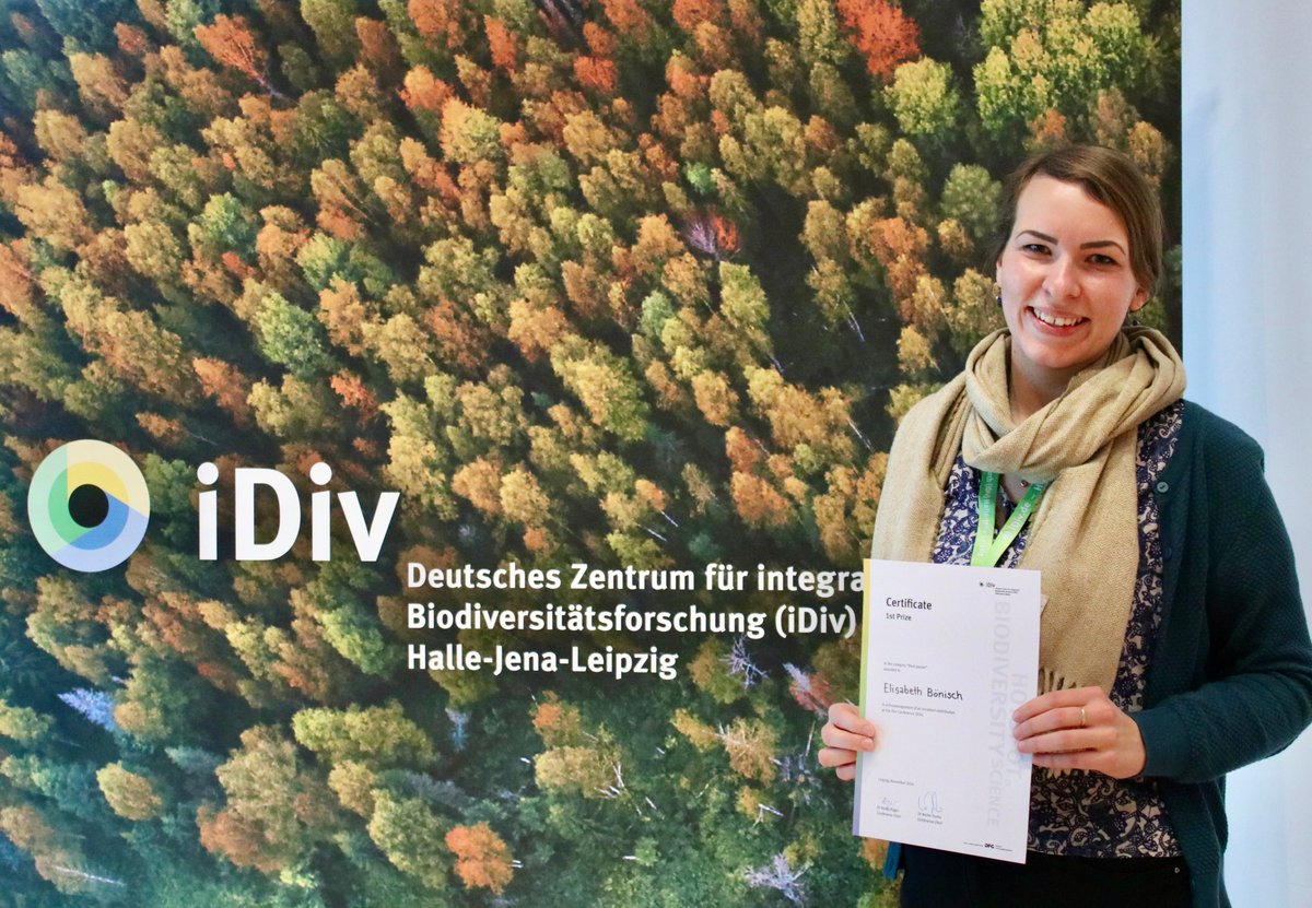 iDiv Biodiversity Research (@idiv) on Twitter photo 🥇Doctoral researcher <a href="/Elisabeth_Boen/">Elisabeth Bönisch</a>’s poster on how tree species richness promotes spatio-temporal variability in litterfall won the award for best poster👏
<a href="/UniLeipzig/">UNIVERSITÄT LEIPZIG</a> 🥇Doctoral researcher <a href="/Elisabeth_Boen/">Elisabeth Bönisch</a>’s poster on how tree species richness promotes spatio-temporal variability in litterfall won the award for best poster👏
<a href="/UniLeipzig/">UNIVERSITÄT LEIPZIG</a>