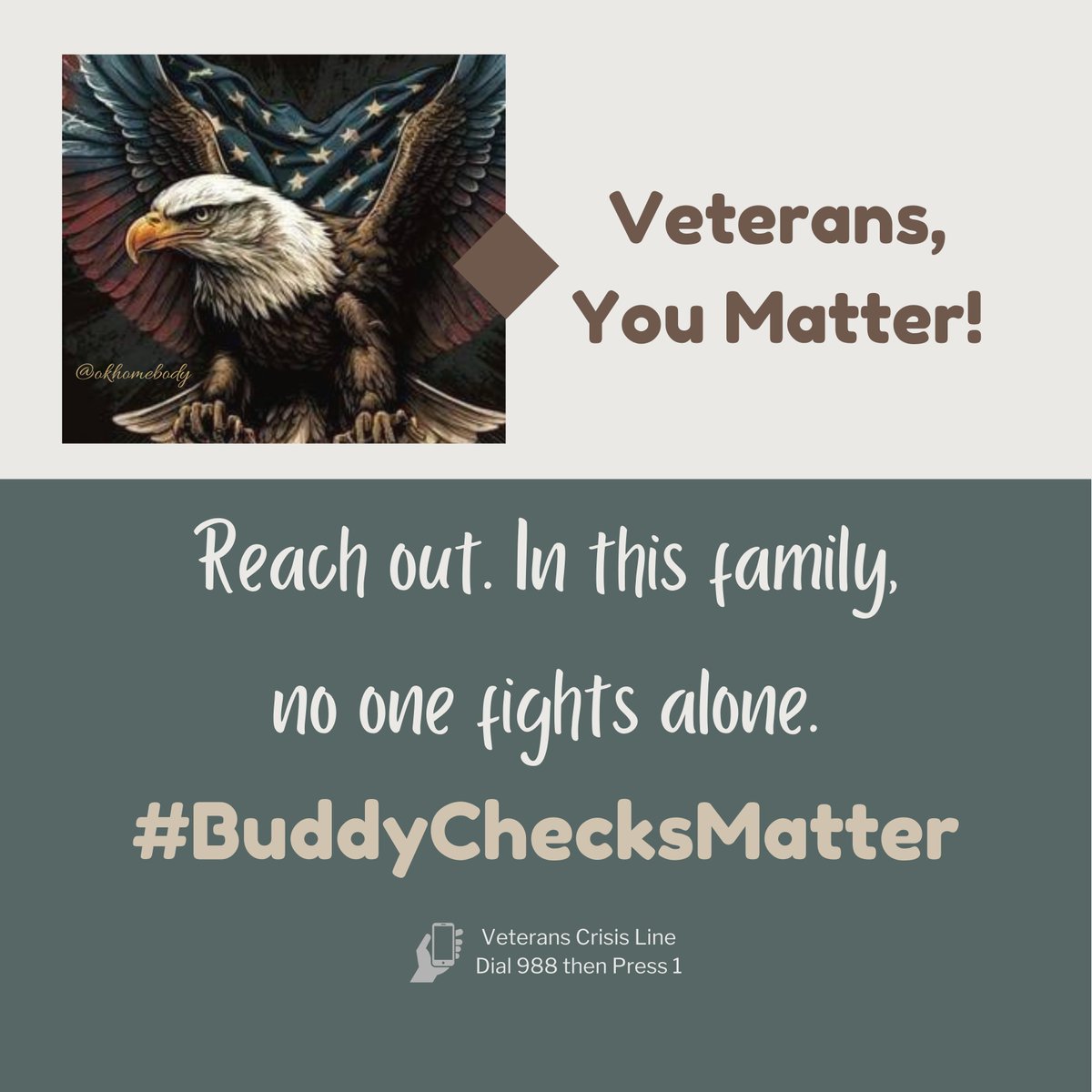 Monday morning🙏RH Veterans #BuddyChecks✅ Good morning, everyone. I’m always glad to kick off my week with all y’all. Check in, strengthen your connections, and know that in this family you will never need to fight alone. If you are struggling, reach out.
❤️ #VeteransLivesMatter