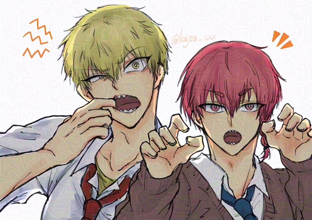 kujou_xxx's tweet image. ギザ歯コンビ再掲