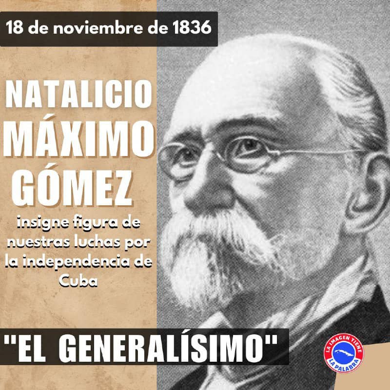 #CubaViveEnSuHistoria
🔴🔵⚪  Máximo Gómez, héroe de nuestra independencia.
Su legado de lucha, coraje y patriotismo siguen inspirando a los cubanos. Honremos su memoria recordando su invaluable contribución a la libertad de nuestra #Cuba 🔴🔵⚪