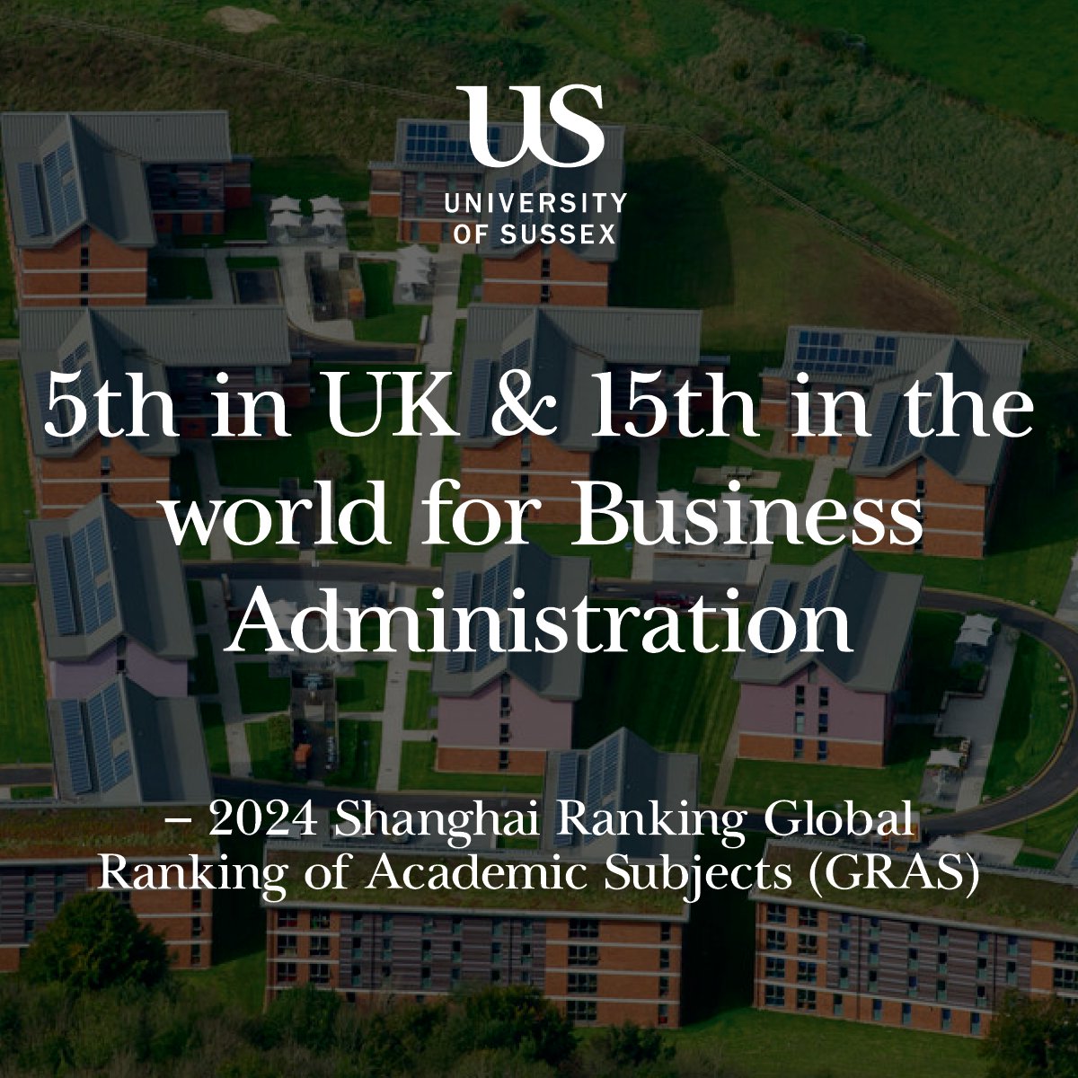 Sussex has been ranked within the top 100 globally for 5 different subject areas in the 2024 <a href="/ShanghaiRanking/">ShanghaiRanking</a> Ranking Global Ranking of Academic Subjects #GRAS. Among them:

📈 Business Administration - 15th in the world
👥 Sociology - 39th in the world

ow.ly/WVRM50U8U8y