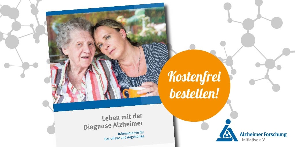 Unser kostenlosen #Ratgeber „Leben mit der Diagnose Alzheimer“ ist für Menschen, die einen Angehörigen mit #Demenz pflegen. Hier bestellen: alzheimer-forschung.de/leben-mit-alzh… #alzstoppen