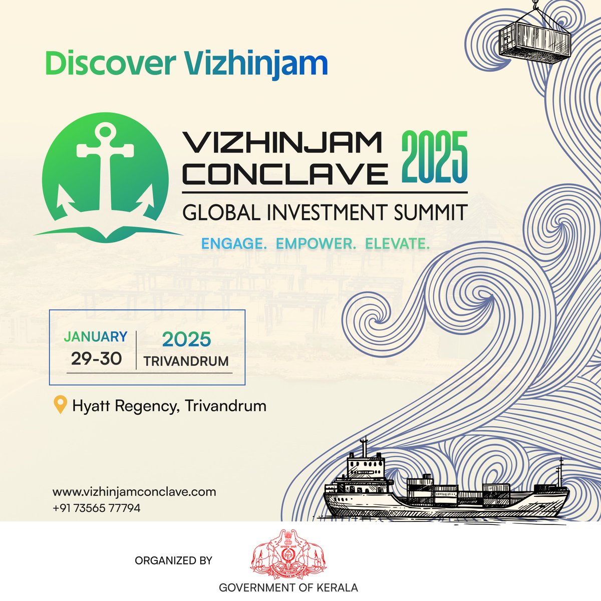 VzmConclave's tweet photo. Unlock the Future of Global Trade!

The Vizhinjam Conclave - Global Investment Summit is here!

📅 Jan 29-30, 2025
📍 Hyatt Regency, Trivandrum, Kerala
Discover the world’s most exciting business opportunities.

Visit: https://t.co/mtSXDSBKfe

Stay tuned for updates https://t.co/NLCZpLynty