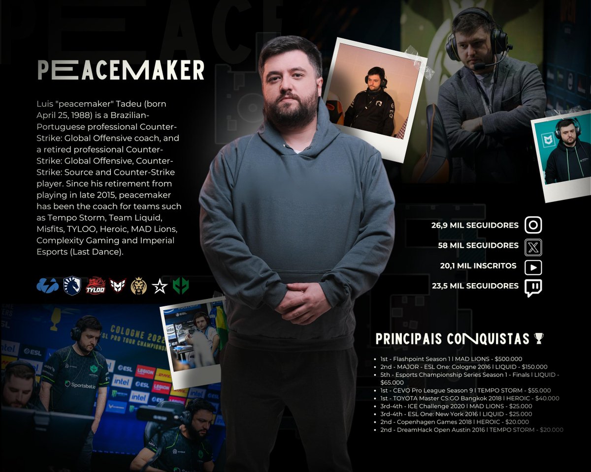 [PT-BR/ENG] Em 2025 chega o momento de retomar minha carreira de Coach/Assistant

Minha preferência é de voltar por uma equipe BR e ajudar nosso cenário

Não vou abandonar o YT e Twitch, e a intenção é trazer conteúdos mais exclusivos

DM aberta ou peacemakersponsors@gmail.com