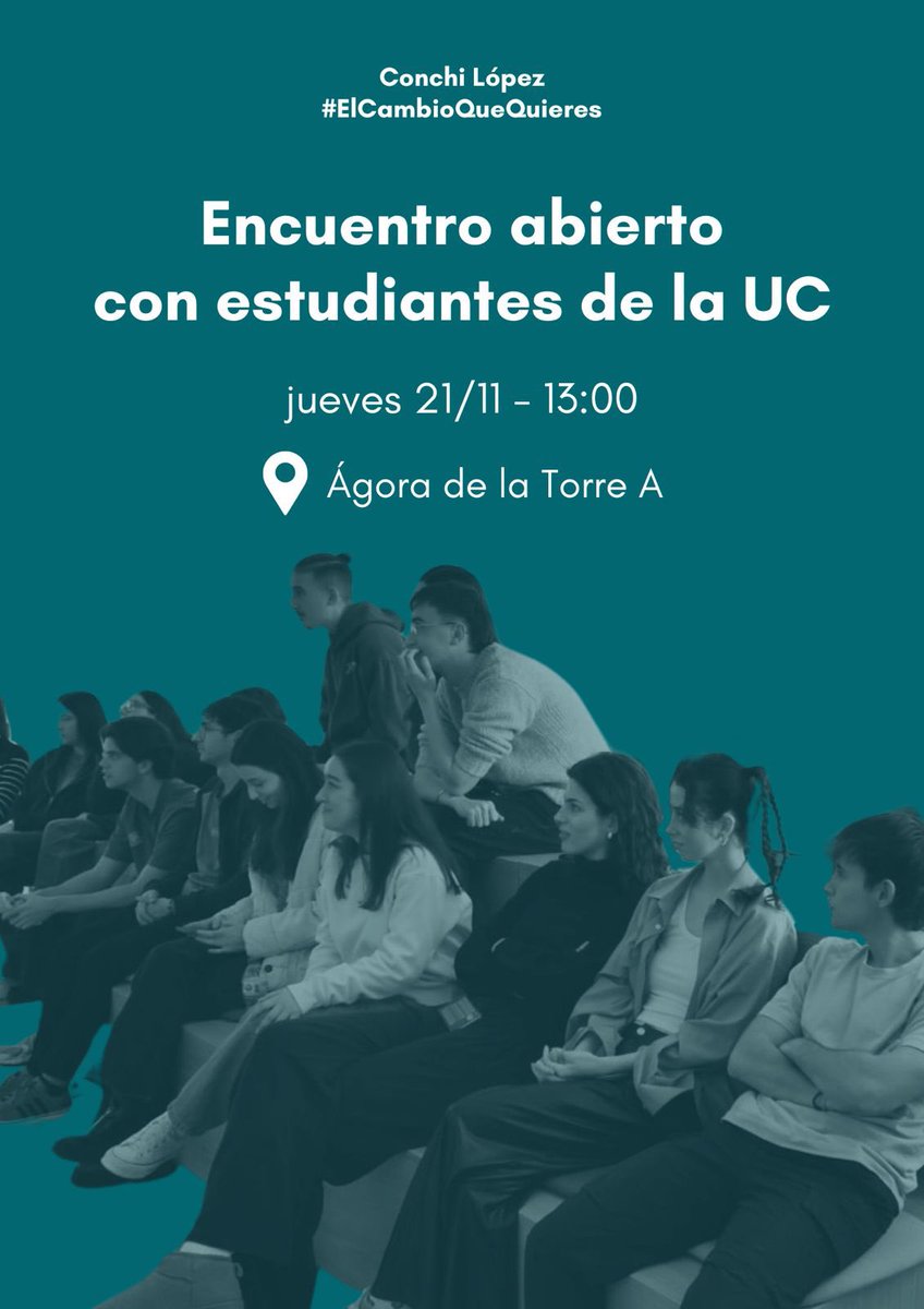 conchilopezf's tweet photo. 🔊¿Eres estudiante de la UC? Queremos que nuestro programa de gobierno refleje tus necesidades y demandas y por eso queremos escucharte👂🏽
¡Te esperamos! https://t.co/4h46Bykn0X