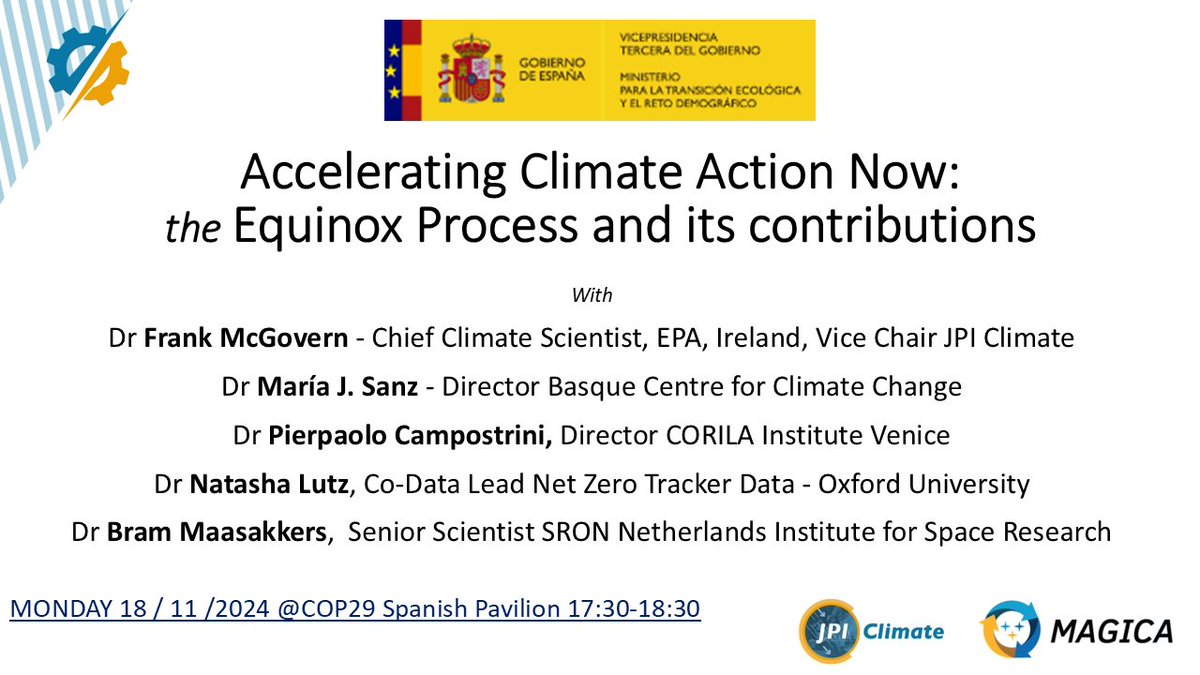 JPI Climate & MAGICA (@jpiclimate) on Twitter photo <a href="/COP29_AZ/">COP29 Azerbaijan</a> Event Alert! Join us today 17:30 in the Spanish Pavilion as we spotlight the #EquinoxProcess & its key role in #ClimateAction in #Europe:
🌱Climate Neutrality Forum
🌊Assessment Report of Knowledge Hub on Sea-Level Rise
#ECCA2025 #CNF #COP29 <a href="/jpioceans/">JPI Oceans</a>
1/2 <a href="/COP29_AZ/">COP29 Azerbaijan</a> Event Alert! Join us today 17:30 in the Spanish Pavilion as we spotlight the #EquinoxProcess & its key role in #ClimateAction in #Europe:
🌱Climate Neutrality Forum
🌊Assessment Report of Knowledge Hub on Sea-Level Rise
#ECCA2025 #CNF #COP29 <a href="/jpioceans/">JPI Oceans</a>
1/2