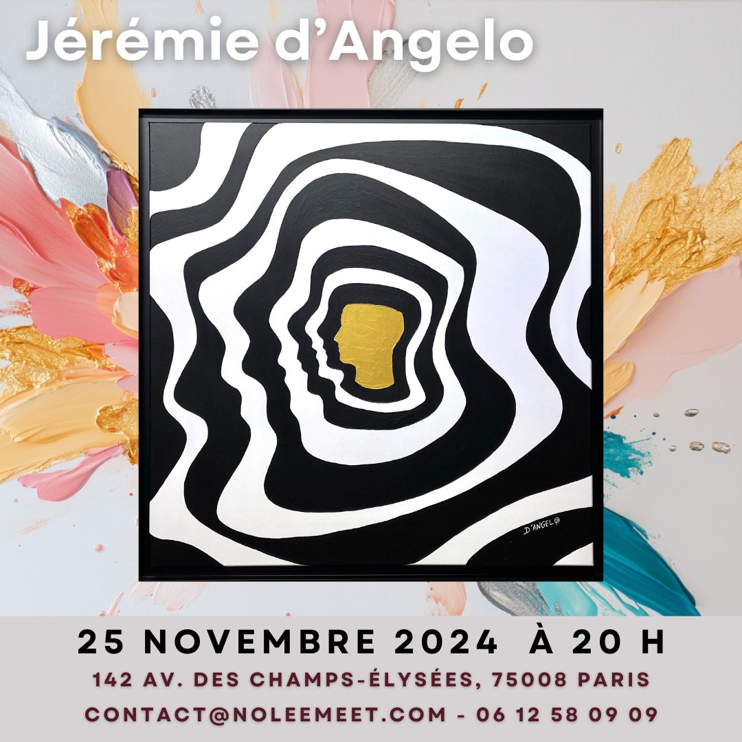 Noleemeet's tweet photo. 🎨 Une œuvre hypnotique de @jeremiedangelo sera mise aux enchères pour Noleemeet ! Noir, blanc et or s'entremêlent dans cette création unique de la série "Sweet Dreams". RDV le 25/11 à 20h !
📍 142 av. des Champs-Élysées, 75008
🔗 https://t.co/wpbVmhmCId

#Noleemeet2024 #Art https://t.co/WdOYR0BYkU